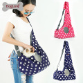 Dots Canvas Hands Free Bolso que lleva el gato Suave Solo hombro Bolso de viaje para mascotas Transpirable Air Mesh Dog Cat Rabbit Pet Carrier Bag